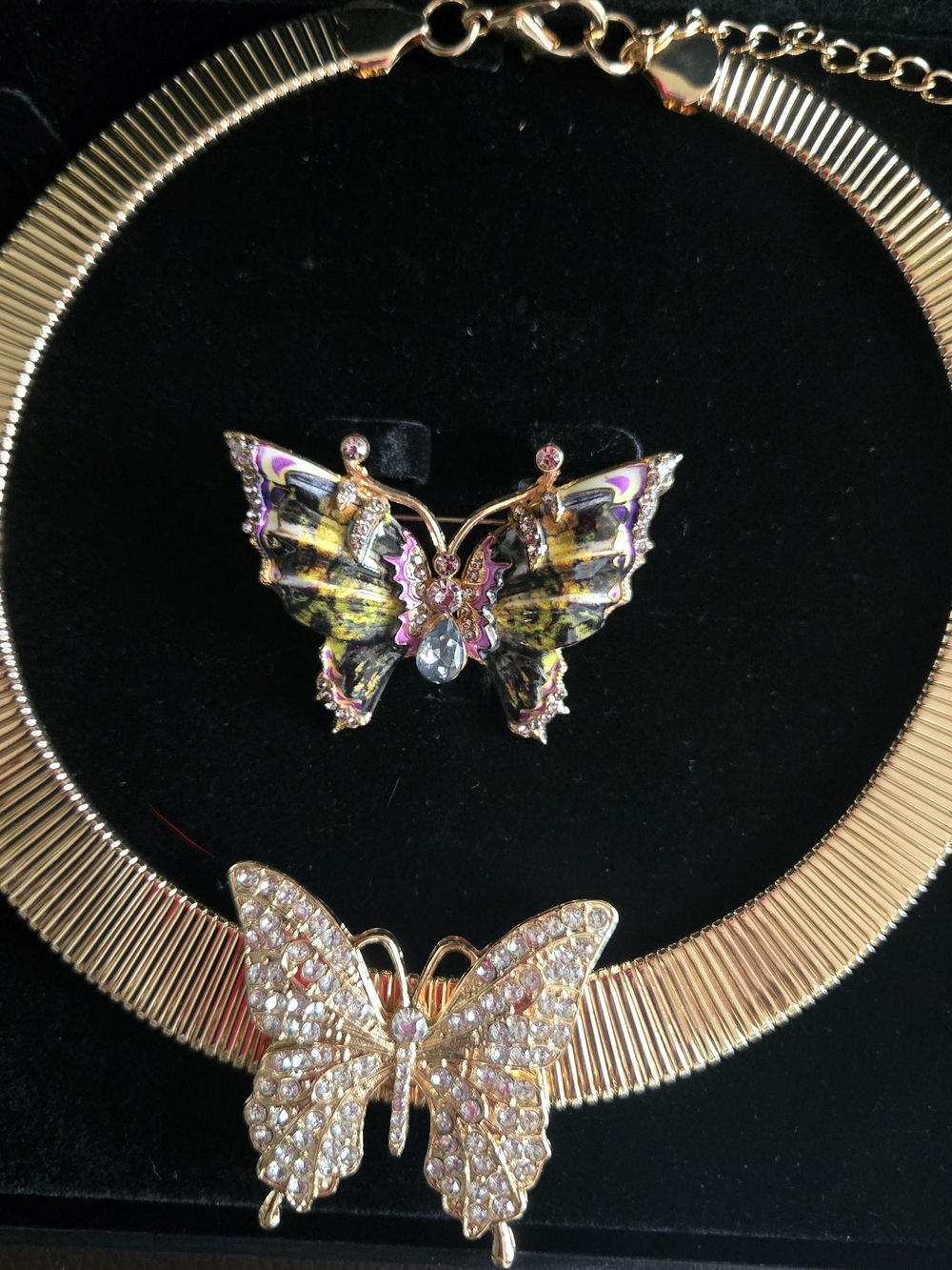 🦋Butterfly Necklace and Multicolor Butterfly Brooch Set🦋 NWT